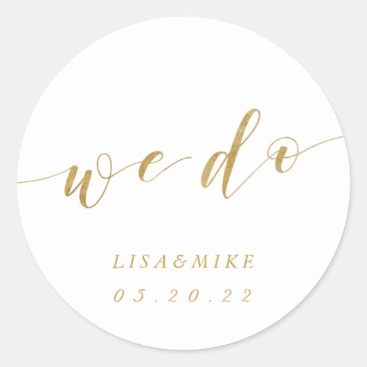 Sticker Rond Gold classique Nous faisons mariage Favor (Devant)