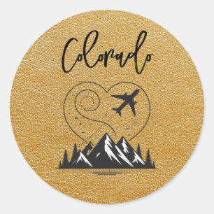 Sticker Rond Gold Colorado Passport