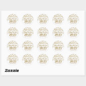 Sticker Rond Gold Confetti Bonne année 2023 (Feuille)