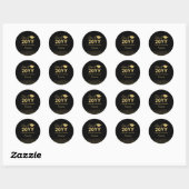 Sticker Rond Gold Confetti Classe de Graduation Party Favoriser (Feuille)