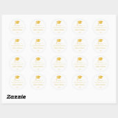 Sticker Rond Gold confetti Graduation Merci Classic Round S (Feuille)