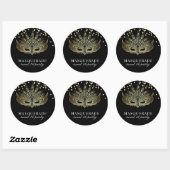 Sticker Rond Gold Confetti Masquerade Sweet 16 Party (Feuille)