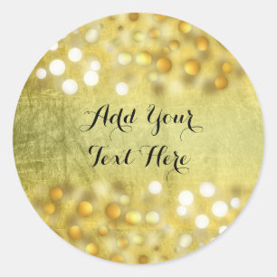 Sticker Rond Gold Confetti Parties scintillant Foil Personnalis