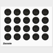 Sticker Rond Gold Confetti Script Merci mariage Faveur (Feuille)