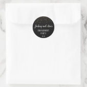 Sticker Rond Gold Confetti sur l'enveloppe de Black Engagement  (Sac)