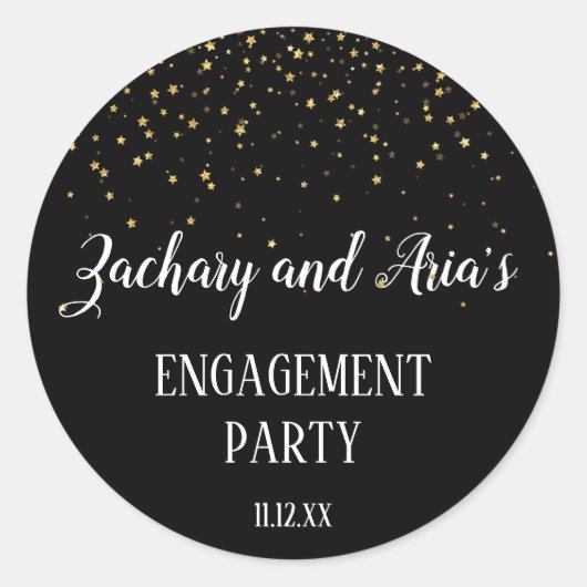 Sticker Rond Gold Confetti sur l'enveloppe de Black Engagement  (Devant)