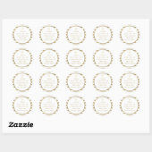 Sticker Rond Gold Cross Chic Stripe Baptême Message de Christen (Feuille)