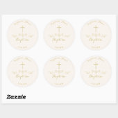 Sticker Rond Gold Cross et Laurels (Feuille)