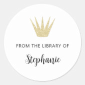 Sticker Rond Gold Crown de la bibliothèque de l'autocollant de  (Devant)
