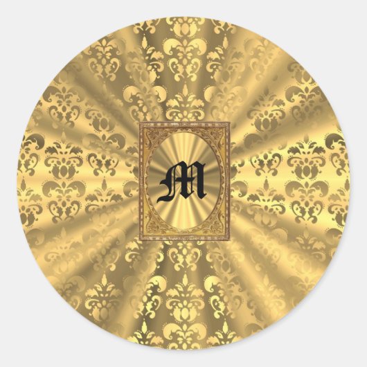 Sticker Rond Gold damask (Devant)