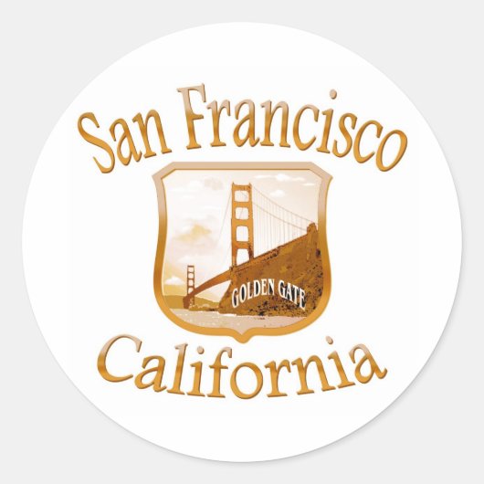 Sticker Rond Gold de San Francisco (Devant)
