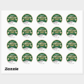 Sticker Rond Gold Diamants Green Casino Soirée (Feuille)