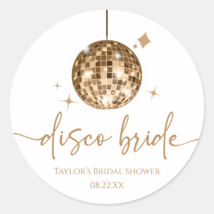 Sticker Rond Gold Disco Ball Disco Bride Fête des mariées