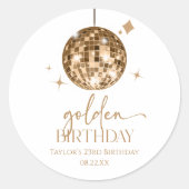 Sticker Rond Gold Disco Ball Golden Anniversaire (Devant)
