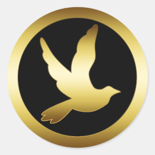 STICKER ROND GOLD DOVE