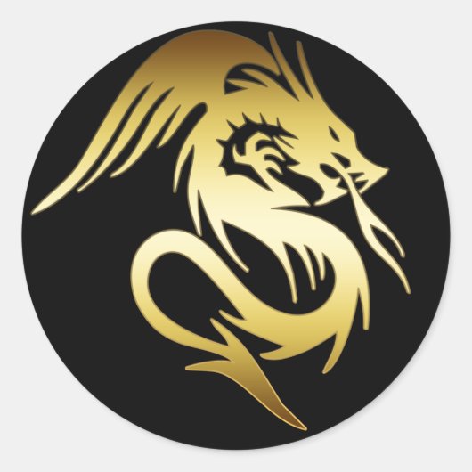 STICKER ROND GOLD DRAGON (Devant)