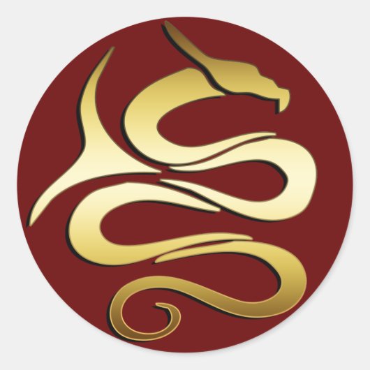 STICKER ROND GOLD DRAGON (Devant)
