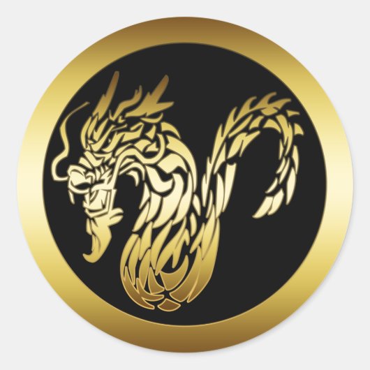STICKER ROND GOLD DRAGON (Devant)