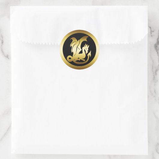 STICKER ROND GOLD DRAGON (Sac)