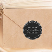 Sticker Rond Gold Elegant Mariage Adresse de retour