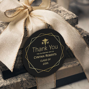 Sticker Rond Gold Elegant Ornate Romantique Médicale Graduation