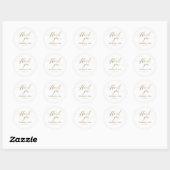 Sticker Rond Gold Elegant Script Invitation Classic Round (Feuille)