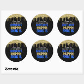 Sticker Rond Gold et Blue Drippin Swag 16 Anniversaire (Feuille)