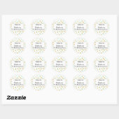Sticker Rond Gold et Mint Green Confetti fête d'anniversaire (Feuille)