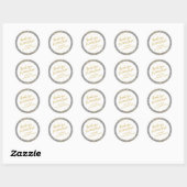 Sticker Rond Gold et Parties scintillant argent Merci Anniversa (Feuille)