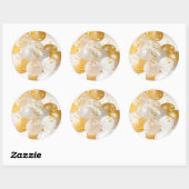 Sticker Rond Gold et White Balloons Party (Feuille)