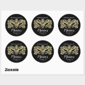 Sticker Rond Gold Faux Foil Masquerade Masque Fête Favoriser (Feuille)