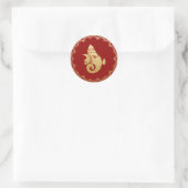 Sticker Rond Gold Festive Ganesh | Indian God Red Elegant (Sac)