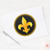 Sticker Rond Gold Fleur De Lis avec jante extérieure (Enveloppe)