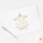 Sticker Rond Gold Floral 50e anniversaire Mariage Classic Roun (Enveloppe)