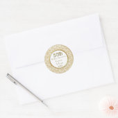 Sticker Rond Gold Floral Elegance 50e anniversaire Mariage (Enveloppe)