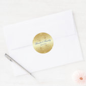 Sticker rond Gold Floral et Royal Blue 1,5 pouces (Enveloppe)