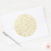 Sticker Rond Gold floral leaves (Enveloppe)