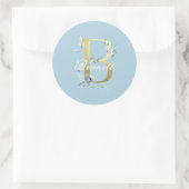 Sticker Rond Gold Floral Letter "B" (Sac)