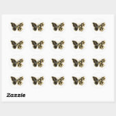 Sticker Rond Gold flower Butterfly with Black Orchid (Feuille)
