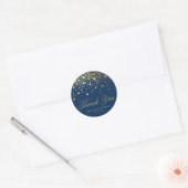 Sticker Rond Gold Foil Confetti Marine Mariage bleu Merci (Enveloppe)