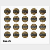 Sticker Rond Gold Foil Leopard Black Brush Stroke 60 & Fabuleux (Feuille)