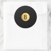 Sticker Rond Gold Foil Modern Monogram Chic (Sac)
