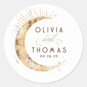 Sticker Rond Gold Foil Stars Mystical Celestin Mariage