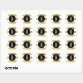 STICKER ROND GOLD FOIL STRIPES | MONOGRAM NOIR (Feuille)