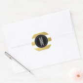 STICKER ROND GOLD FOIL STRIPES | MONOGRAM NOIR (Enveloppe)