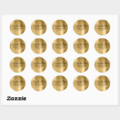 Sticker Rond Gold Foil Wedding Enregistrer la date (Feuille)