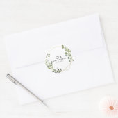 Sticker Rond Gold Géométrique Mariage Eucalyptus (Enveloppe)