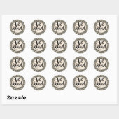 Sticker Rond Gold Glam Black Empreinte de léopard Be Kind (Feuille)