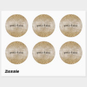 Sticker Rond Gold Glam Glitzy Zebra Print Faux Parties scintill (Feuille)