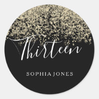 Gold Glitter Confetti Black 13e anniversaire fête